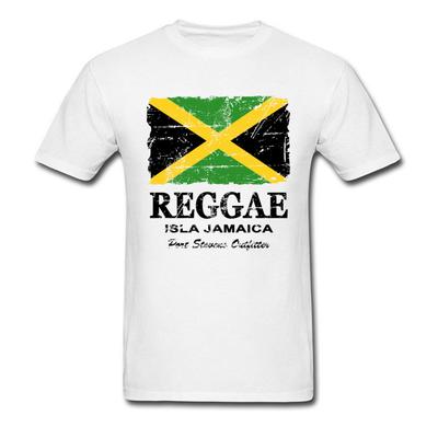 Reggae Jamaica Flag Tshirt Vintage Tops Men T Shirt Cotton Clothing O Neck Tees Summer Team Tshirt Custom White Shirts