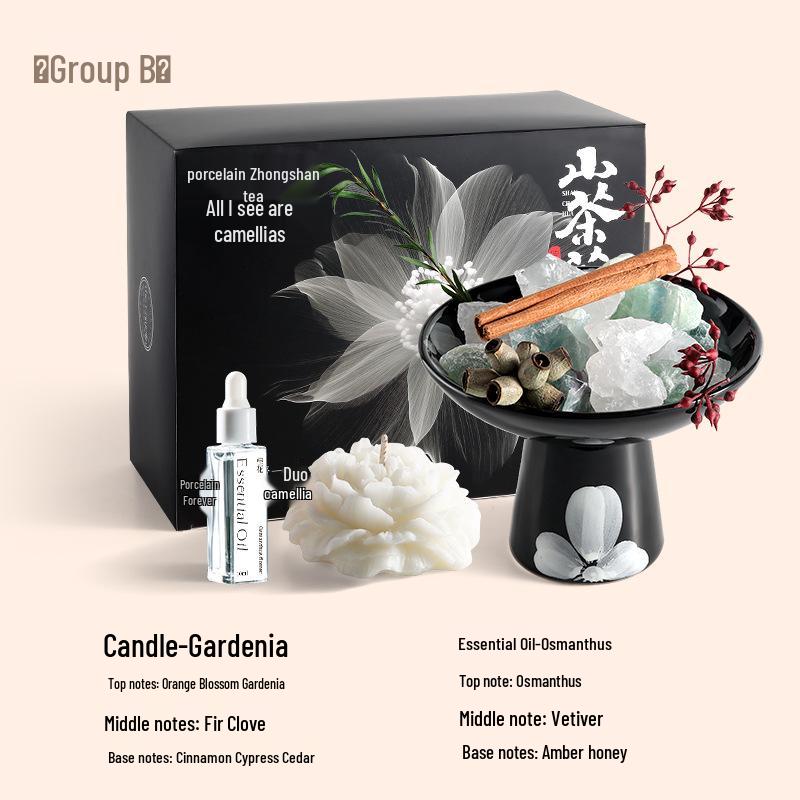 

Подарочный набор ароматических свечей с камелией, эфирным маслом, кристаллами и ароматом - Идеально для дней рождения и создания праздничной атмосферы