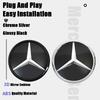 For Mercedes Benz Chrome Black 3D Mirror Emblem For Mercedes Benz A B C E S GLA GLB GLC GLE GLS GLK SLK SL ML-Class Front Grille
