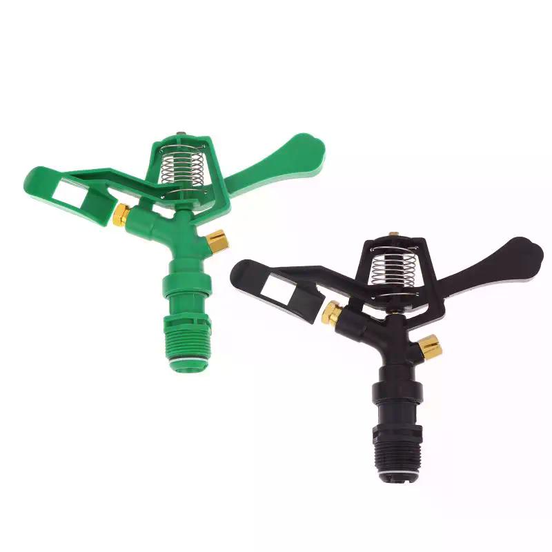 Plastic Rocker Arm Double Spray Lawn Irrigation Nozzle 3/4" Male Thread 360 Degree Angle Rotating Sprinkler Head For Garden