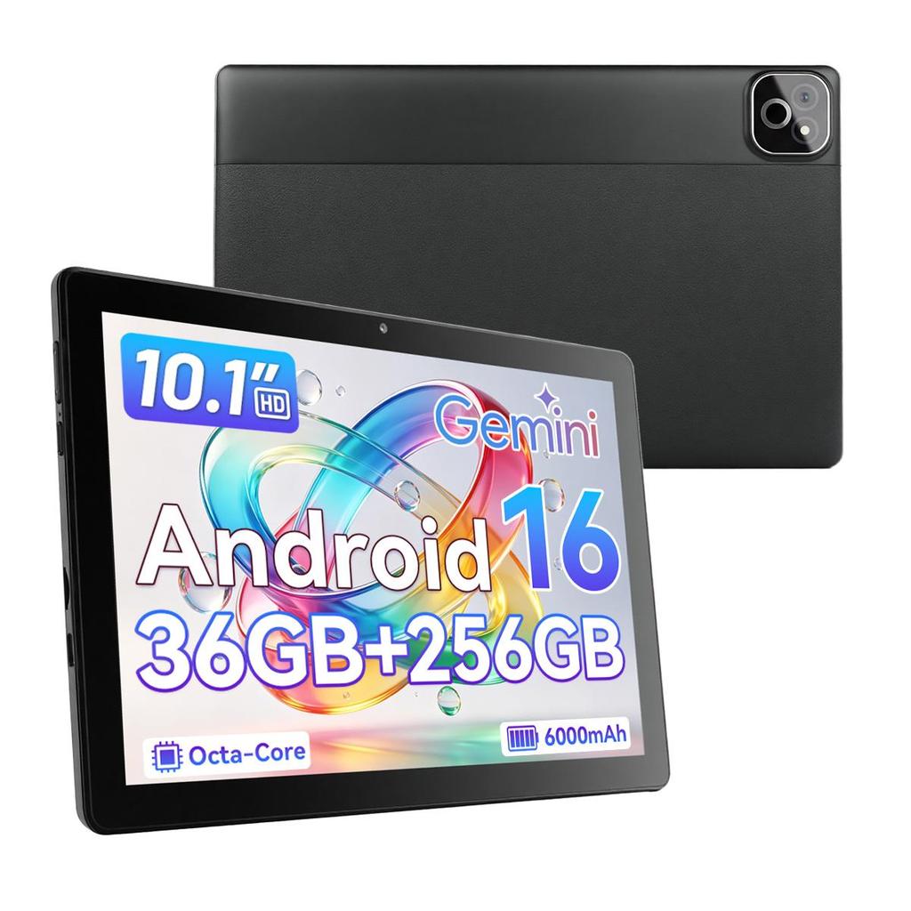 Android 16 Tablet, 10.1 Inch, 36GB+256GB, 2 In 1 Keyboard Mouse Stylus Set, A537 Octa Core