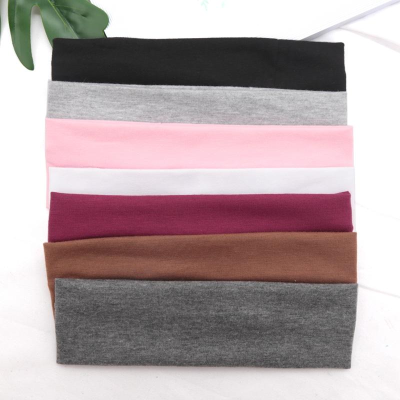 Cotton Solid Color Sports Headbands Gym Running Yoga Sweat Hair Bands High Elastic Makeup Women Tennis Hairband Hair Accessories