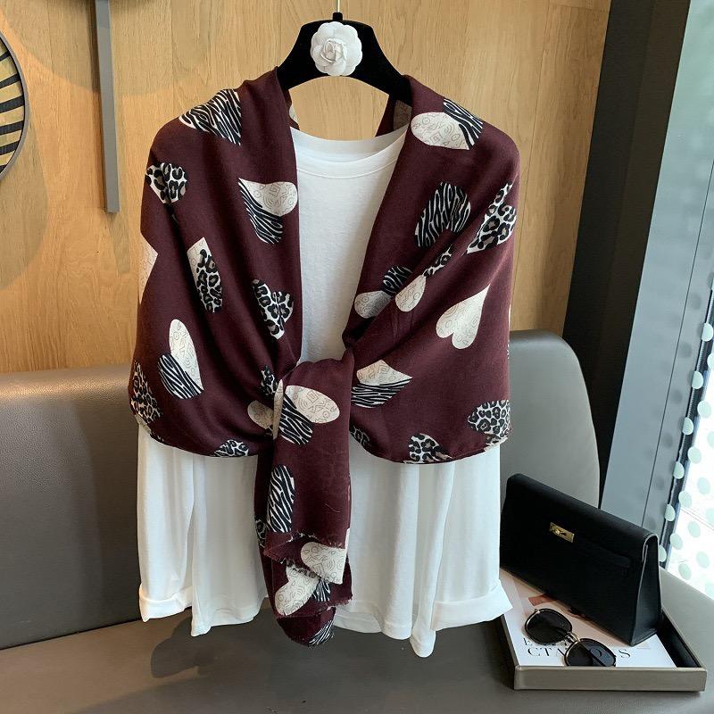 

Зимний леопардовый в горошек с принтом сердца бахрома вискозный мягкий шарф хлопковые шали женский идеально для путешествий повседневный мусульманский хиджаб 180*90 см