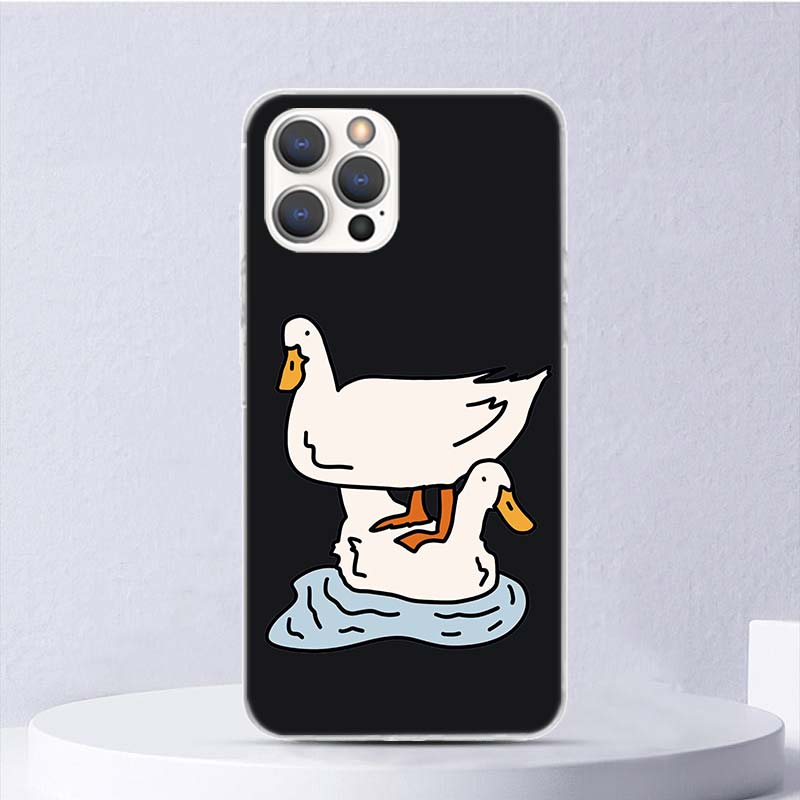 Cartoon Duck Goose Game Soft Case For iPhone 16 17 Air 16E 15 Plus 11 12 13 Mini 14 Pro Max Phone Cover Apple 7 8 SE Coque Funda