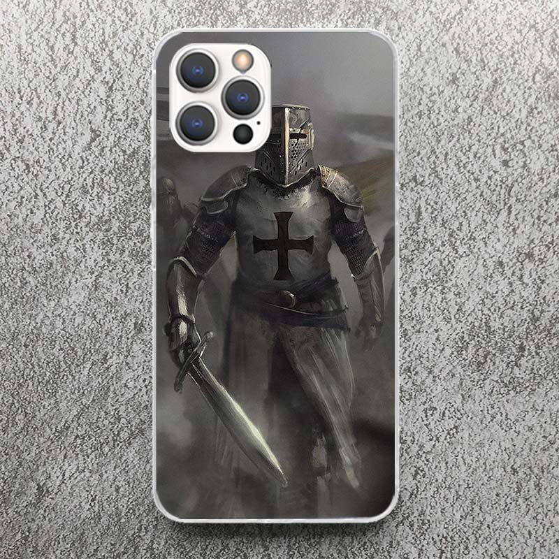 Knights Templar Crusades Phone Case For iPhone 17 16 15 14 13 12 11 Pro Max Mini Plus Air 7 SE 8 Soft Silicone Print Shell Funda