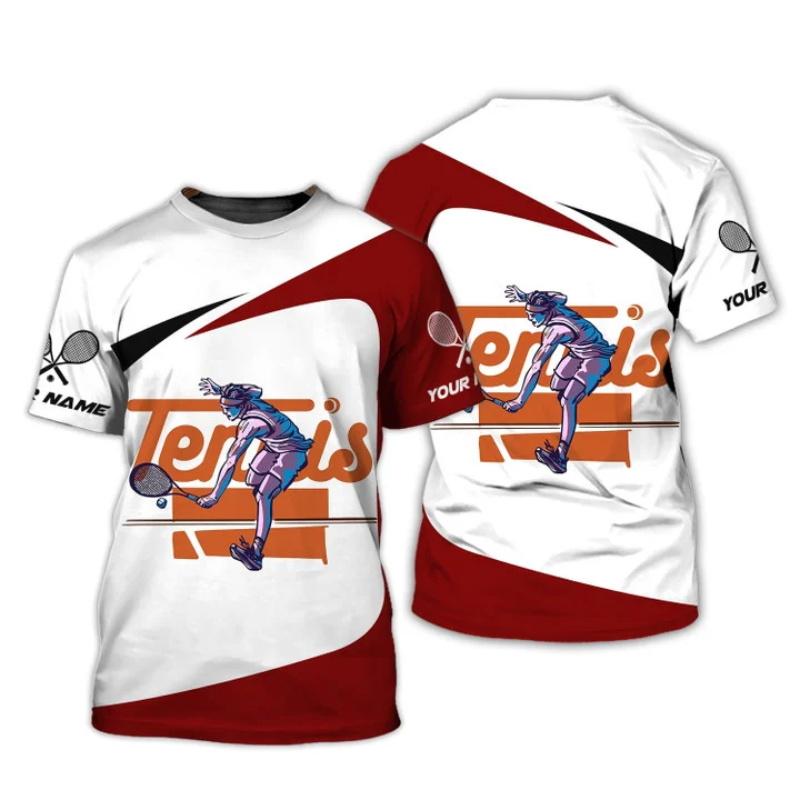 Anpassad Namn Tennis T-shirt För Män Kvinnor Heltryck Kortärmad Tennis Sport T-shirts Ny In Casual Oversized Gym T-shirt Toppar