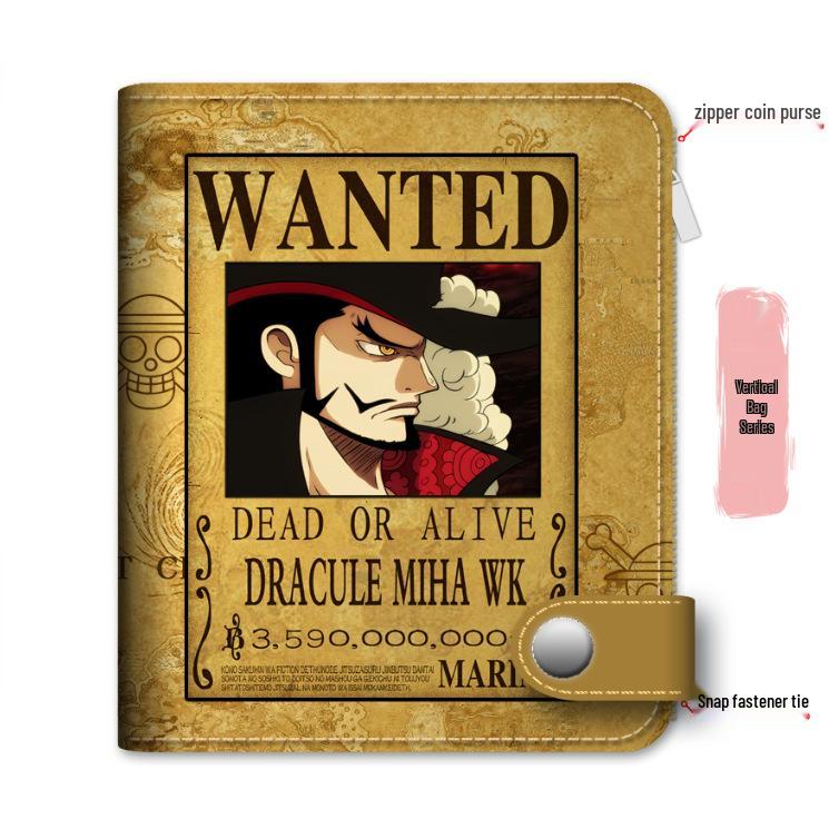 Portmonetka na monety i etui na karty zapinane na zamek błyskawiczny z motywem One Piece