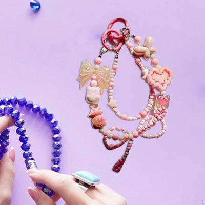 Beaded Keychain Car Key Holder Keyring Cute Chain for Children Girls Women Kids