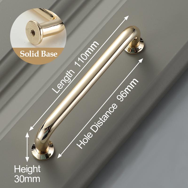 KAK Zinc Alloy Bright Gold Cabinet Pulls Light Luxury Stylish Kitchen Handles for Furniture Drawer Knobs Cabinet Hardware