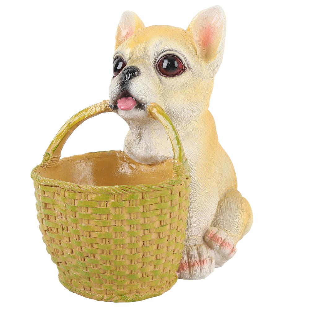 Cute Dog Ornament Entry Key Storage Basket Puppy Statue for Living Room Entrance   Decoration