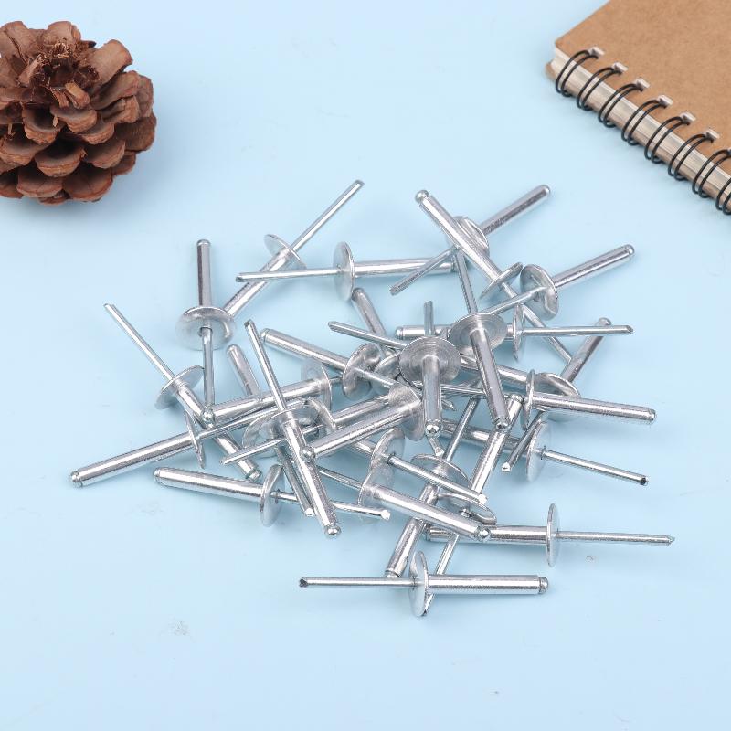 30 Pcs Large Flange Blind Rivets, Aluminum Rivets Assortment Kit Blind Rivets, Round Head Rivets