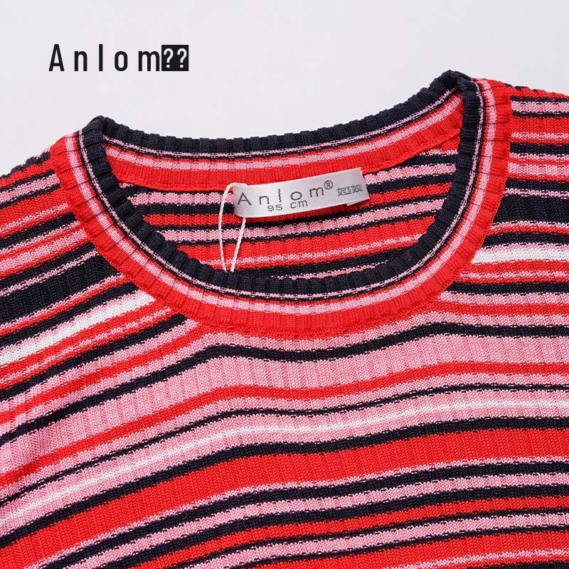 Anlom Women's Autumn/Winter Round Neck Long Sleeve Silk Sweater