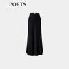 PORTS Women's 2025 Spring/Summer Elegant Luster Midi Skirt