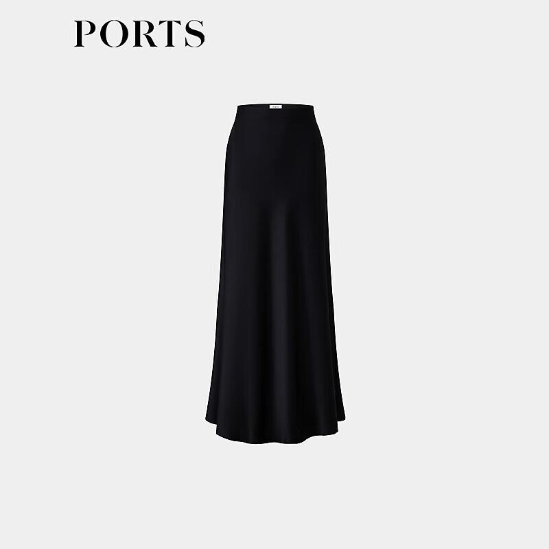PORTS Women's 2025 Spring/Summer Elegant Luster Midi Skirt