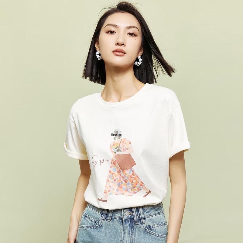 

Shetu Women s Loose Fit Print Short Sleeve T-Shirt F