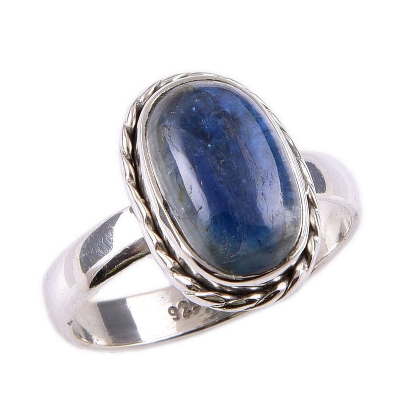Natural Kyanite Gemstone Handmade 925 Solid Sterling Silver Gift Ring S.6 j9W81
