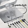10 Port Laptop Dock Holder with 4K60hz Output USB3.0x3 Support and PD100W Charging 360 Degree Rotation Holder