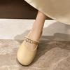 [Youshilai] Round Head Sweet Pearl Loafers Women's Spring 2025 New Shallow Mouth with One Pedal