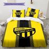 Al-Ittihad Club Logo Pattern Bedding Set Quilt Cover Pillowcase Home Decor Gift (1 * duvet cover + 2 * pillowcase, without core)