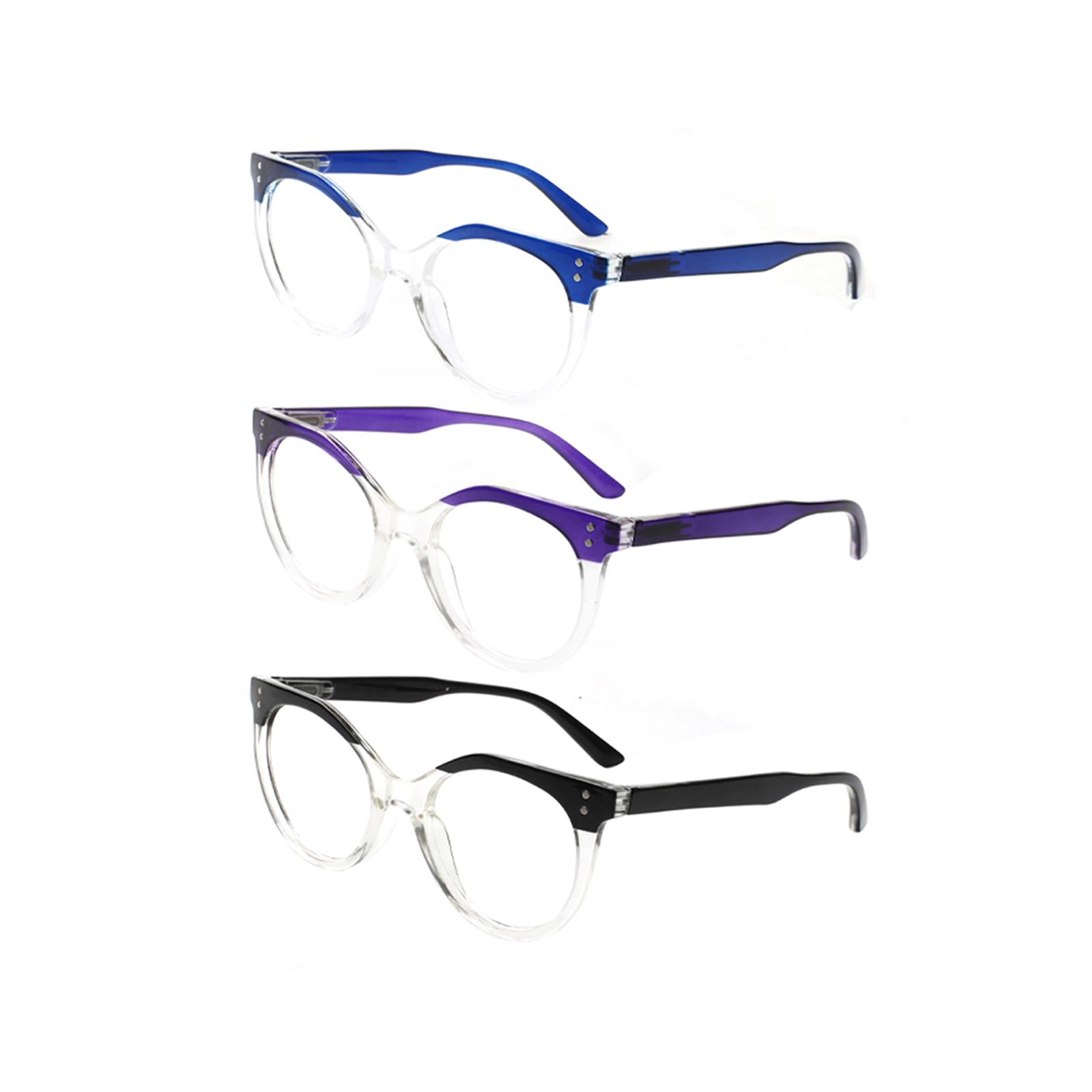 

TUREZING Stylish Bottom Clear Frame Men And Women All-match Diopter Eyeglasses+20 HD Durable Lens Circular Presbyopia Eyegl+asses 2.25