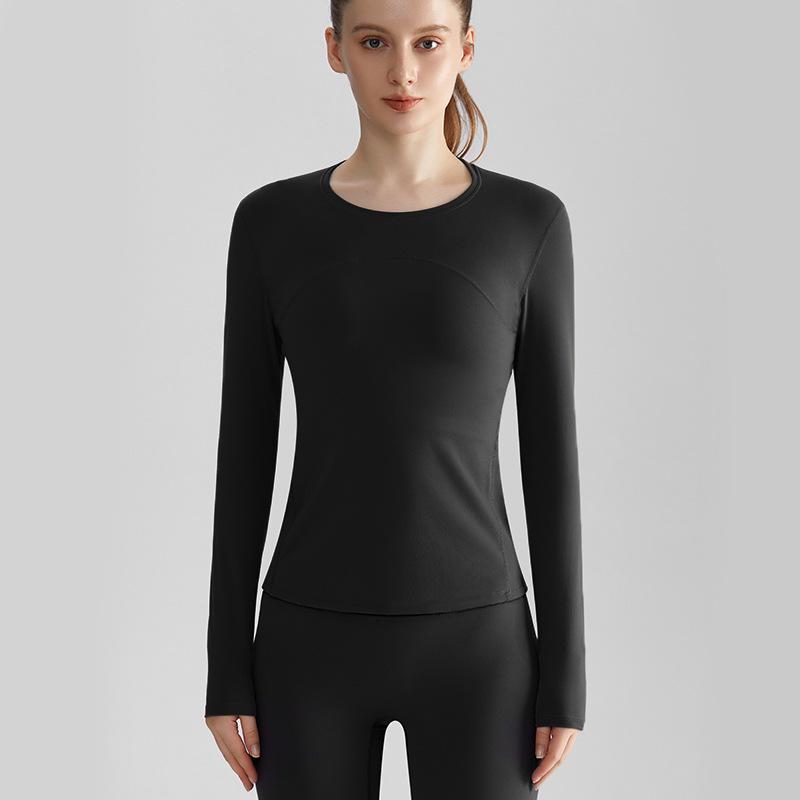 

LAHN Женский утягивающий быстросохнущий спортивный топ с длинными рукавами - дышащая одежда для фитнеса и йоги на открытом воздухе M