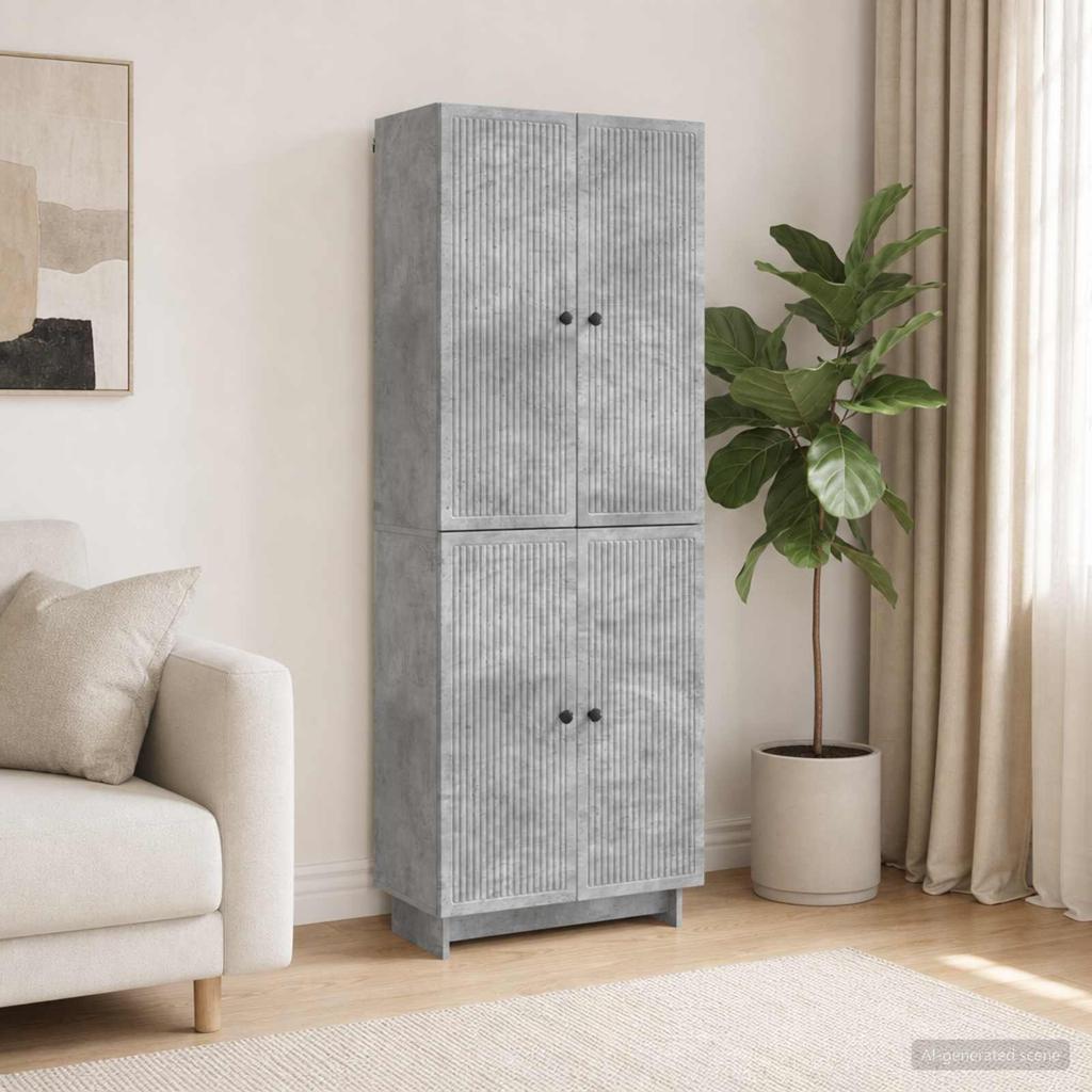 Cabinet Set 2 pcs Concrete Grey 66 x 34.5 x 90 cm Engineered Wood