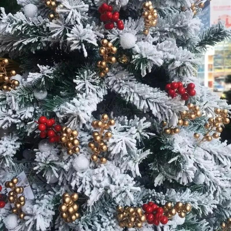 7 Heads Christmas Artificial Berries Branches DIY Red Holly Berry Stems Wreath for New Year Party Xmas Tree Decoration Wholesale