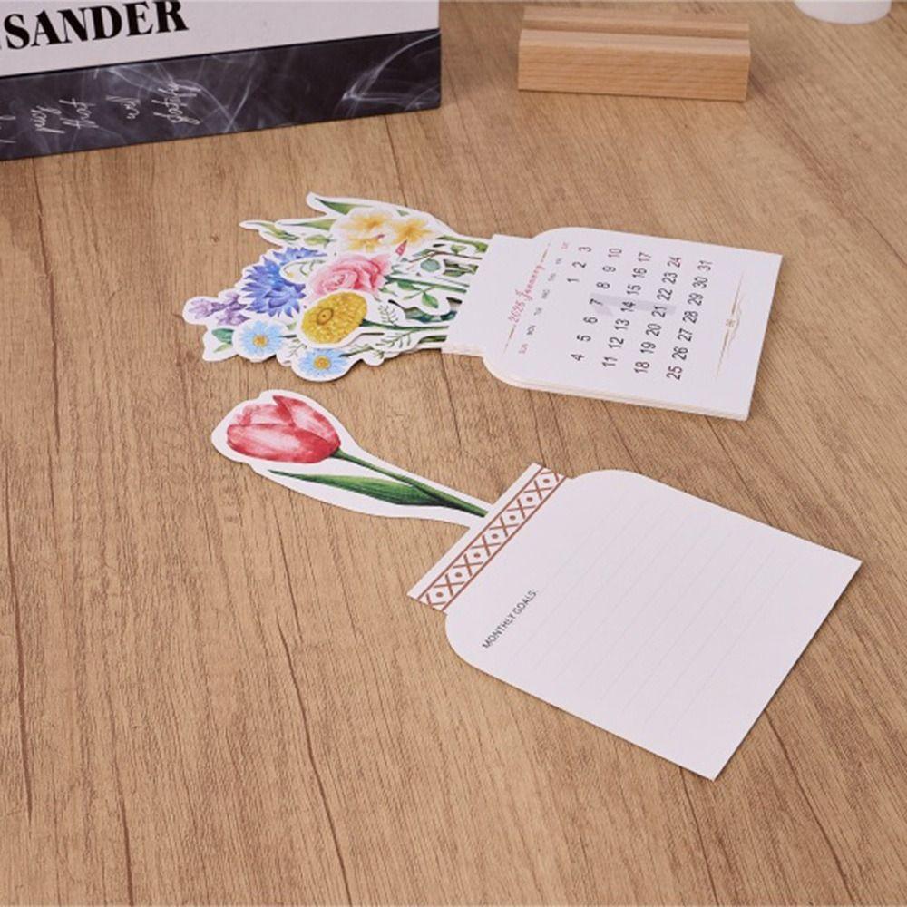 Detachable Base 2026 Desktop Calendar Vase Shaped Standing Calendar  for Table Desk Decor