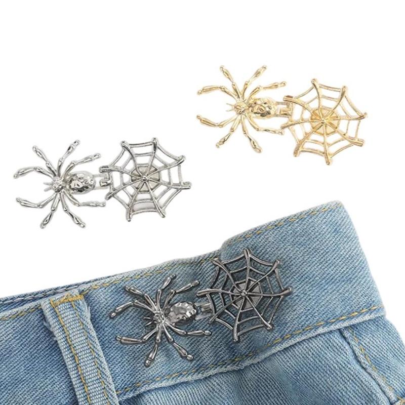 Spiderweb Shape Metal Fastening Button Detachable Pant Buttons Pin Crafts Waist Tightener Clothing Buckle Sewing Tool