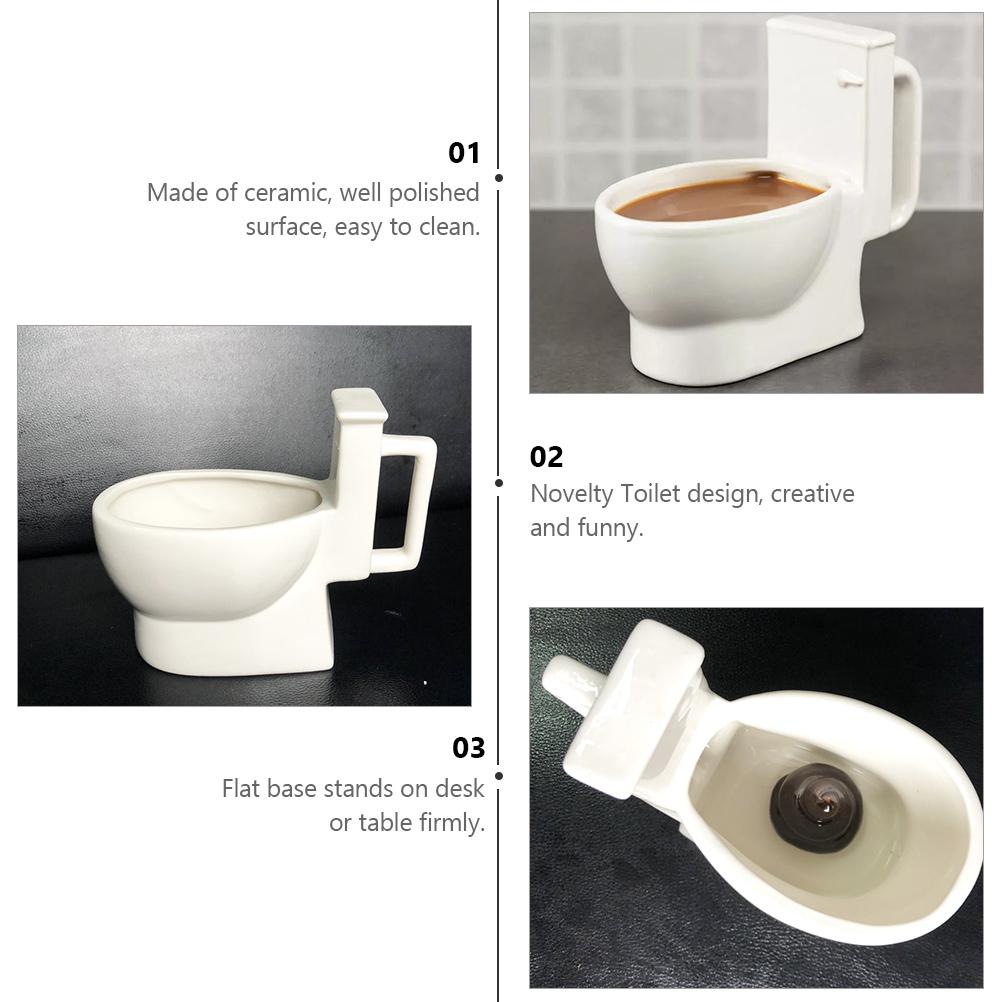 Creative Toilet Coffee Mug Funny Ceramic Water Bottle Novelty Beer Cup Home Office Use Cartoon Design Easy Clean Polished
