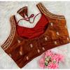 Indian Women's Silk Blend Sleeveless Blouse Bollywood Party Wear Ethnic Choli
