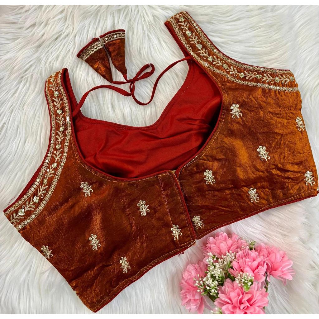 Indian Women's Silk Blend Sleeveless Blouse Bollywood Party Wear Ethnic Choli