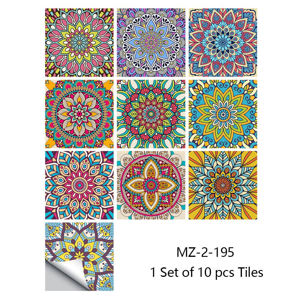 10 teile/satz Mandala Stil Crystal Hard Fliesen Keramik Wand Aufkleber Küche Kleiderschrank Home Decor art Mural Peel & Stick Wand Abziehbilder