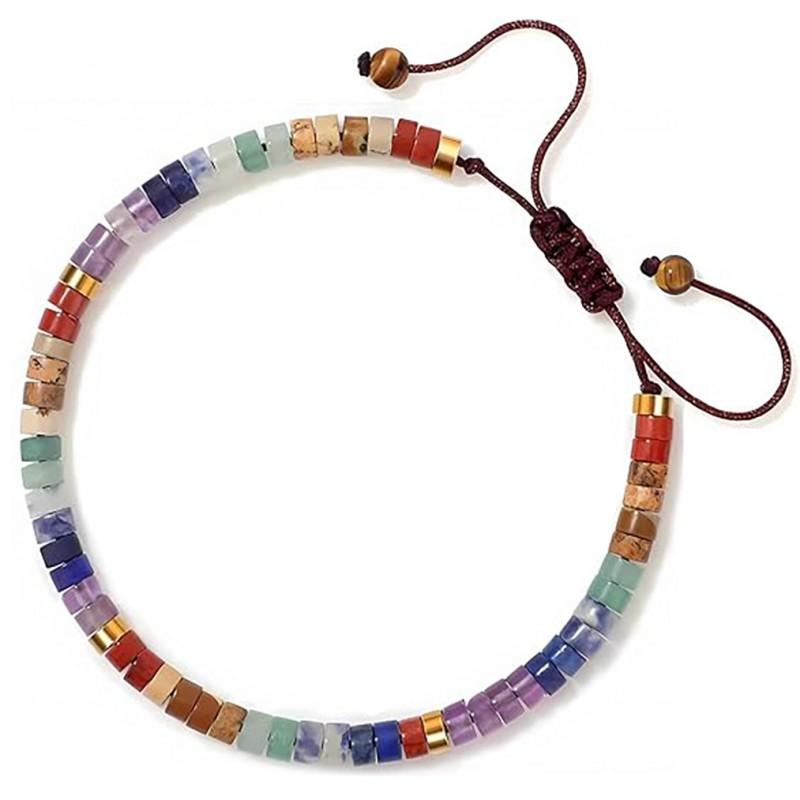 Natural Stone Beaded Adjustable Bracelet Women Minimalist Geometric Design Handmade Crystal Jewelry