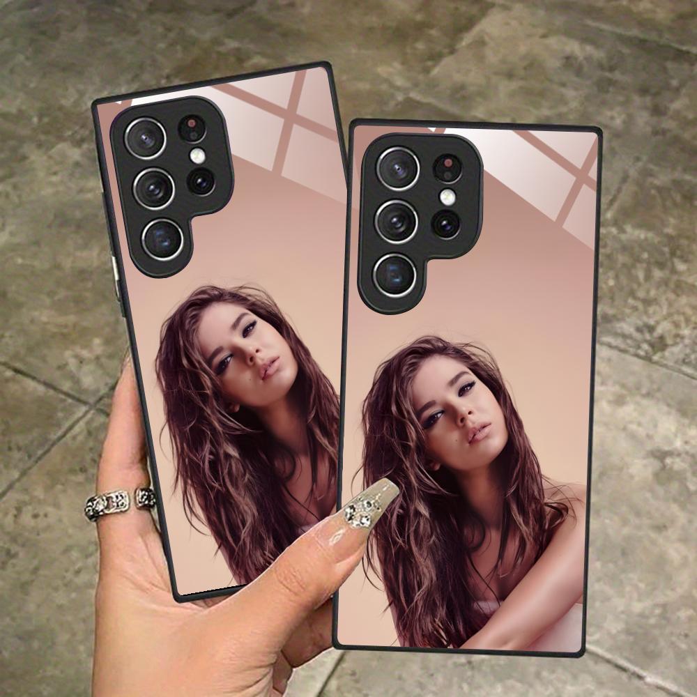 Hailee Steinfeld Glass Mobile Phone Case for Samsung Galaxy S26 S25 S24 S23 S22 S21 S20 Note20 Plus FE Ultra Colorful Cover