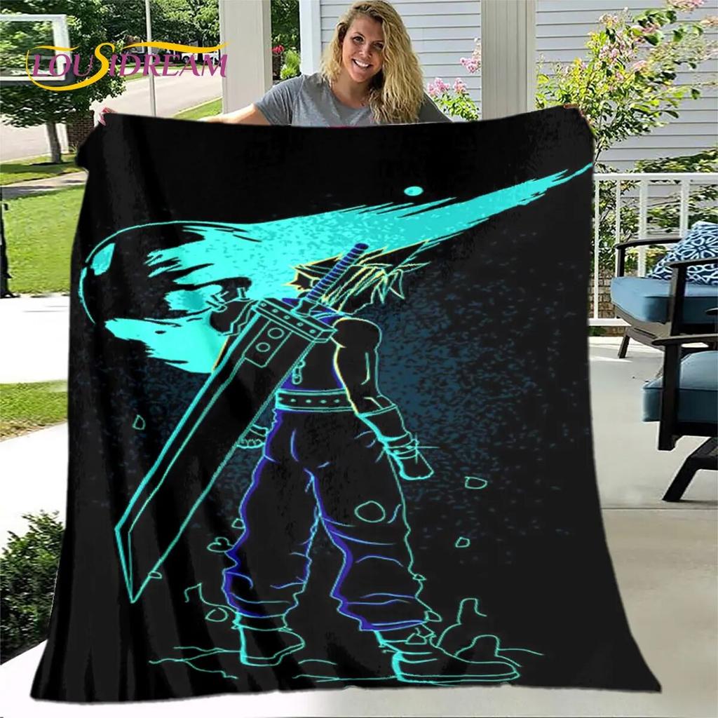 Final Fantasy Game Gamer Měkká plyšová deka, flanelová deka Hodící deka do obývacího pokoje Ložnice Pohovka Pohovka Piknikový Potah Kid Teplý