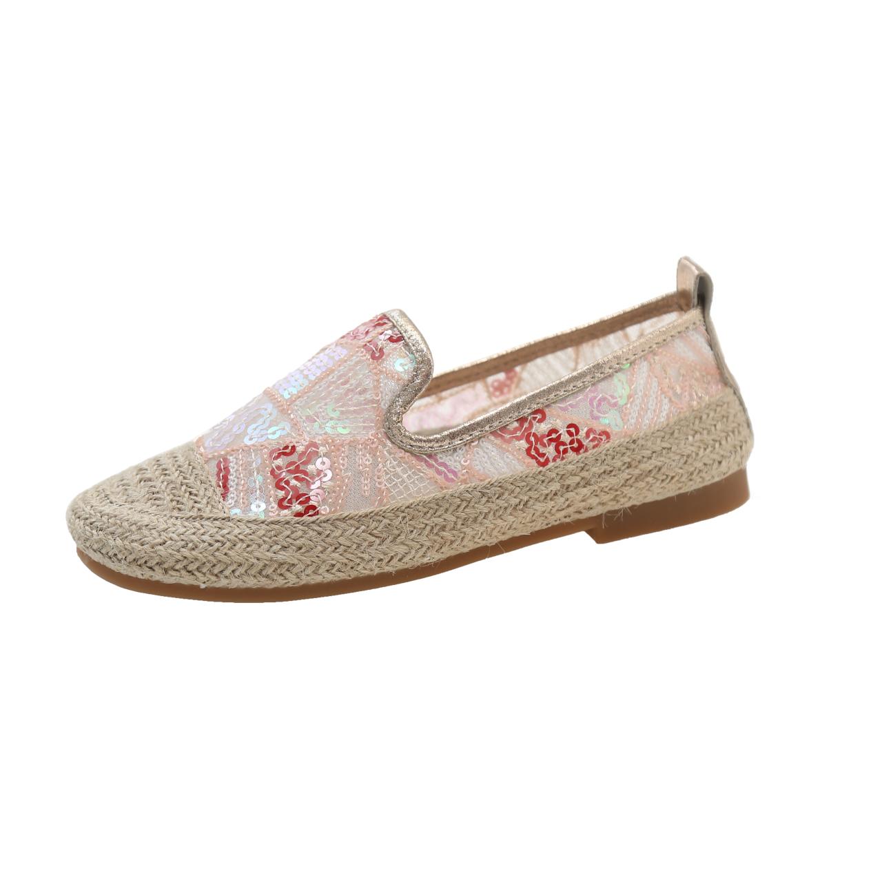 Высококачественная женская обувь в этническом стиле с вышивкой женская модная дышащая повседневная обувь на плоской подошве для женщин 2025 35 розовый 2969₽