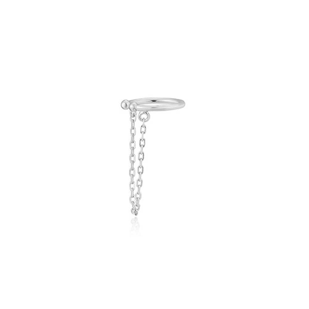 Minimal Chain Drop 925 Silver Ear Cuff E023-13H