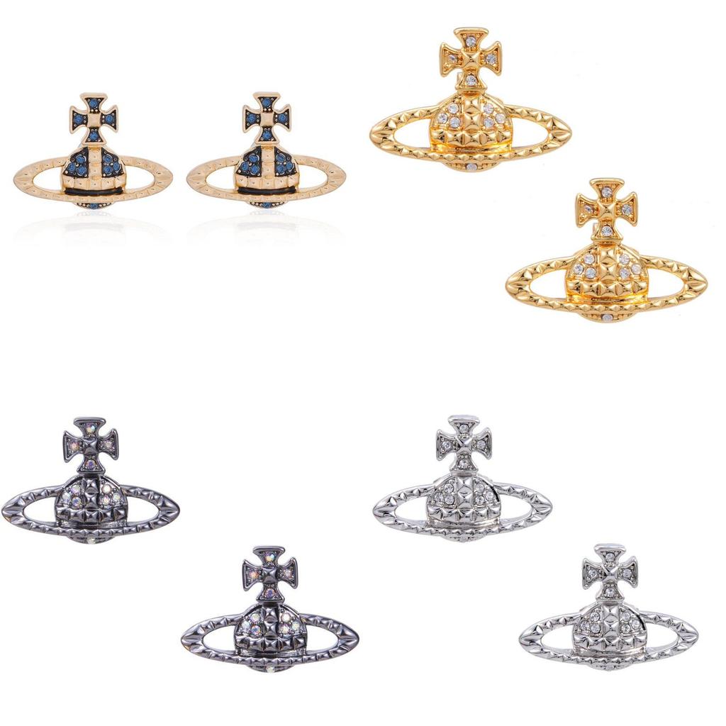 Vivienne Punk Style Geometric Earrings With High Version Copper Material