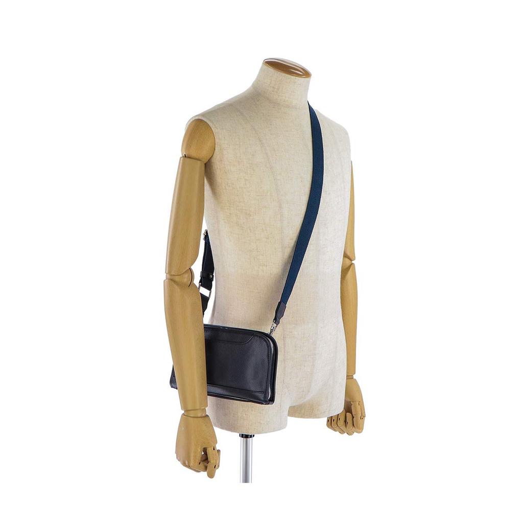 SONNE Claudio Leather Mini Shoulder SOX011 2-Way Bag/Clutch (Navy)