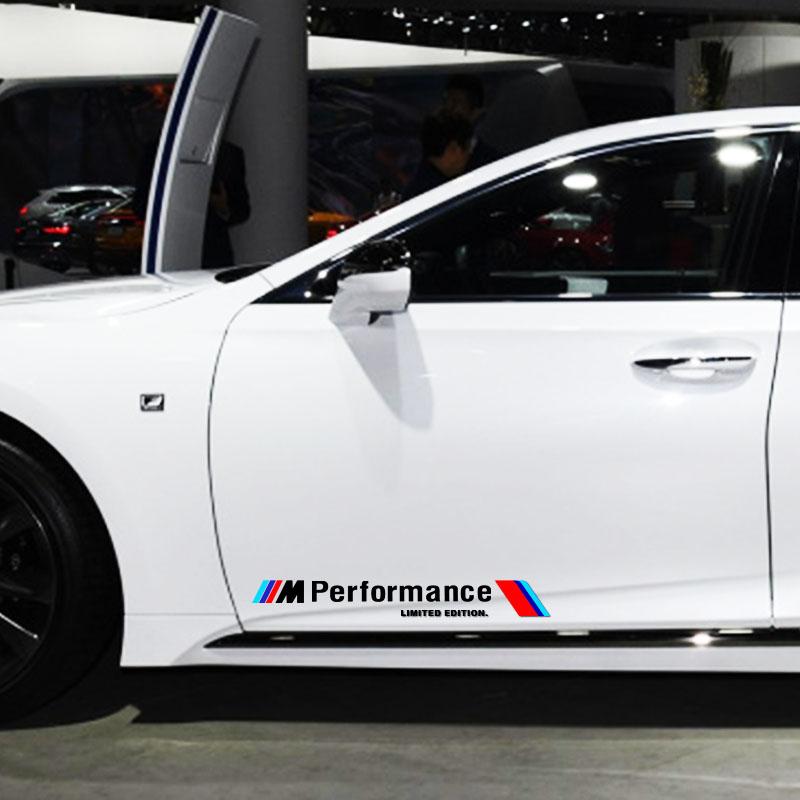 2ks Auto 3D Samolepky Auto Boční Karoserie Sportovní Samolepky Obtisky Auto Příslušenství Pro BMW M E34 E36 E60 E90 E46 E39 E70 F10 F20 F30 X5 X6 X1 M3 M5 M6 E71 F01