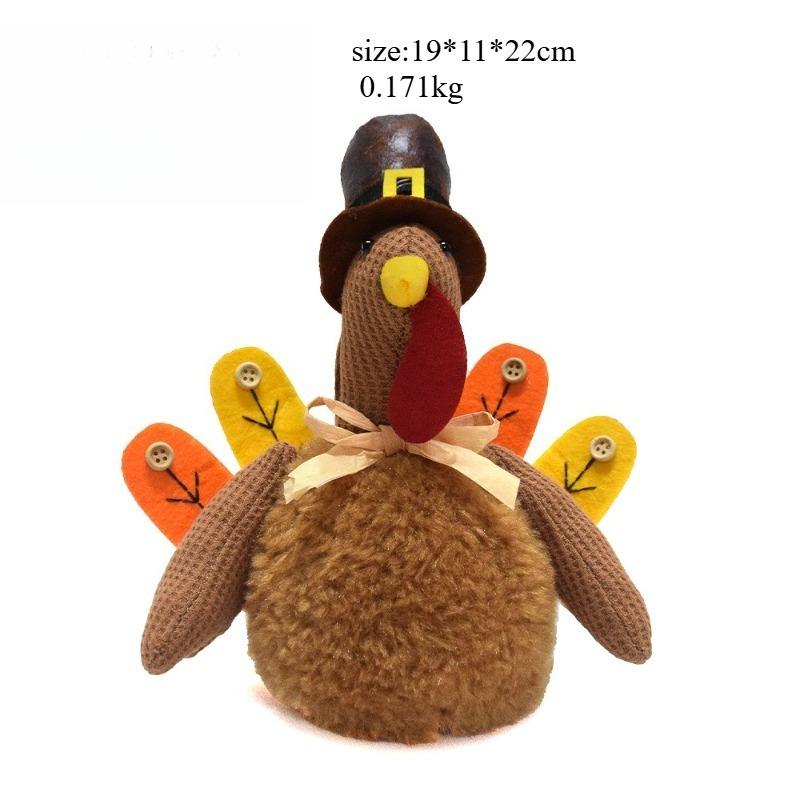 

New Thanksgiving Decoration Turkey Ornament Handmade Turkey Doll Statues Harvest Festival Autumn Decoration малиновый