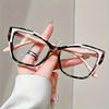 Women Fashionable Color Block Design Anti Blue Light 1.0 To 4.0 Strength Leopard Pink Elegant Cat Eye Reading Glasses