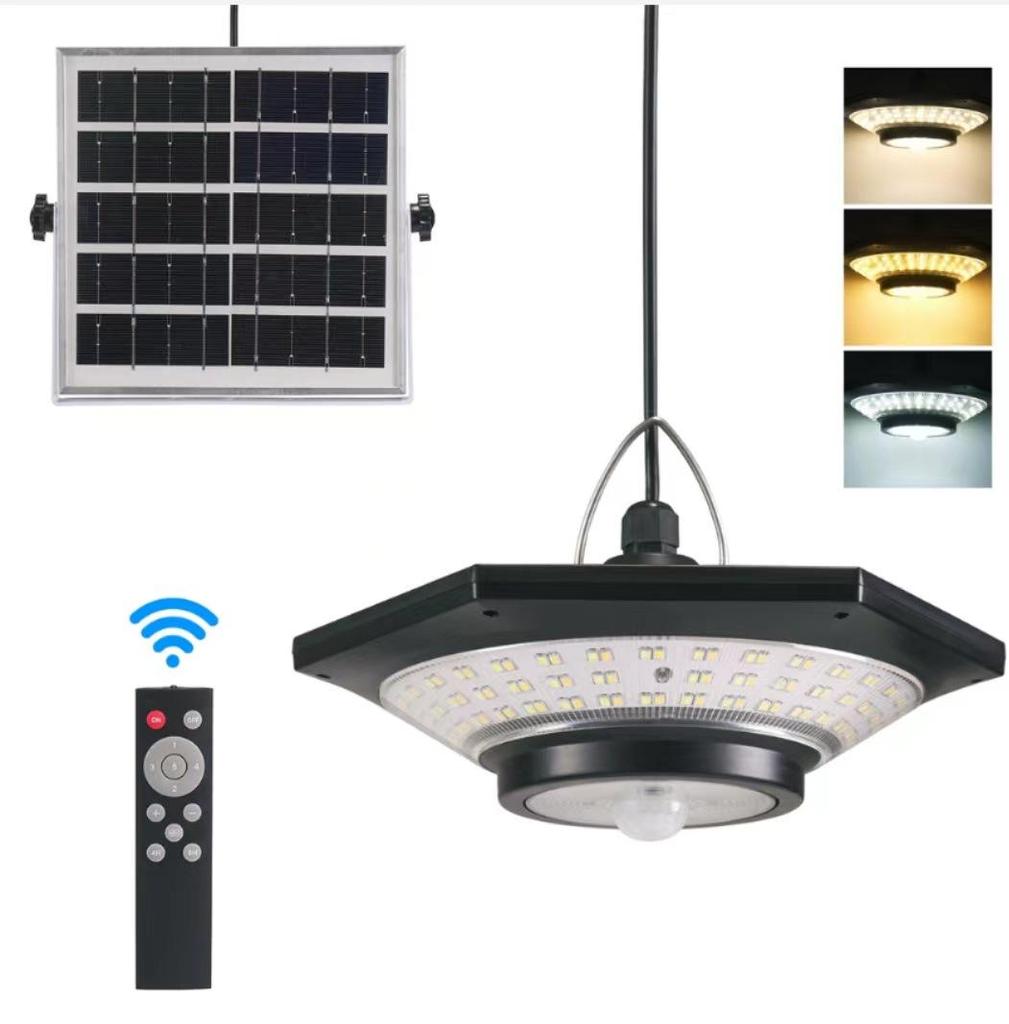 Outdoor Solar LED Pendant Light for Balcony, Pavilion, Terrace, Shed, Garage, and Courtyard.
