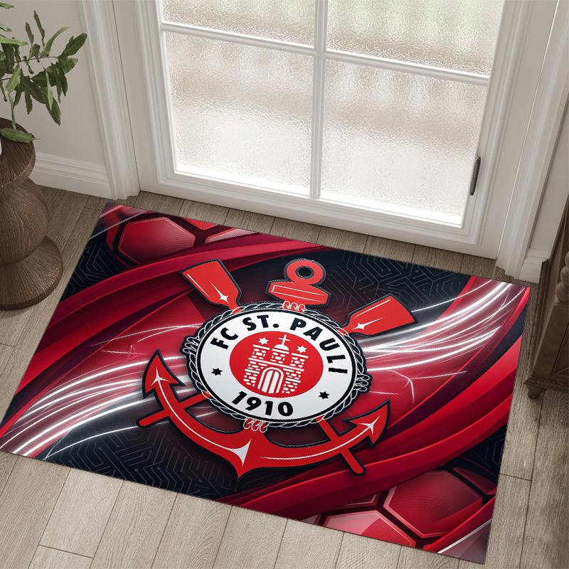 Fulham Football Design Crystal Velvet Carpet Cozy Non?Slip Printed Rug For Bedroom Living Room Entrance