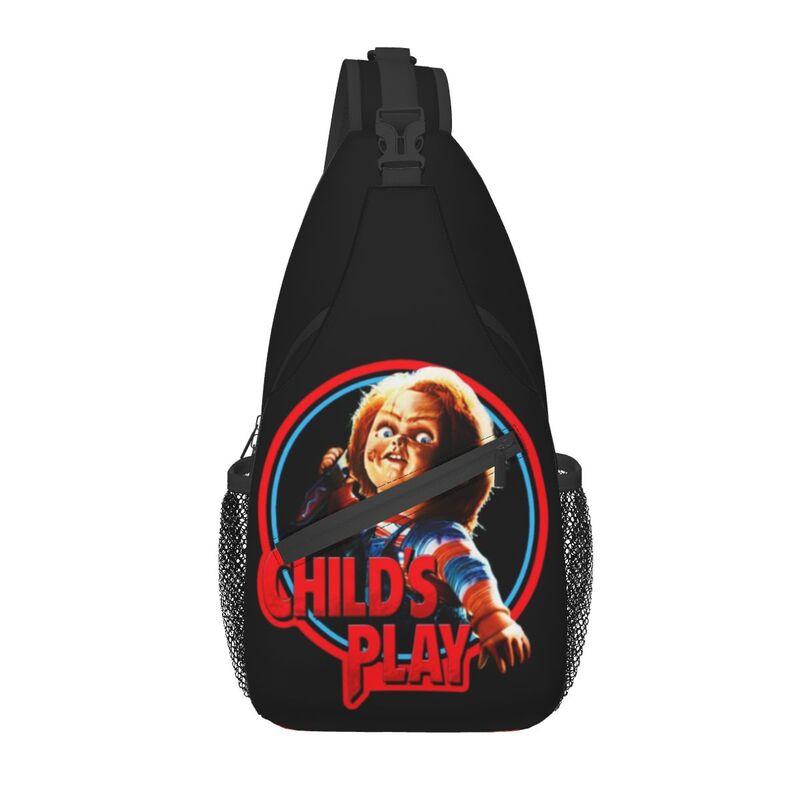 Horror Killer Chucky Sling Crossbody Chest Bag Men Fashion Child's Play Movie Shoulder Backpack for Travel Cycling