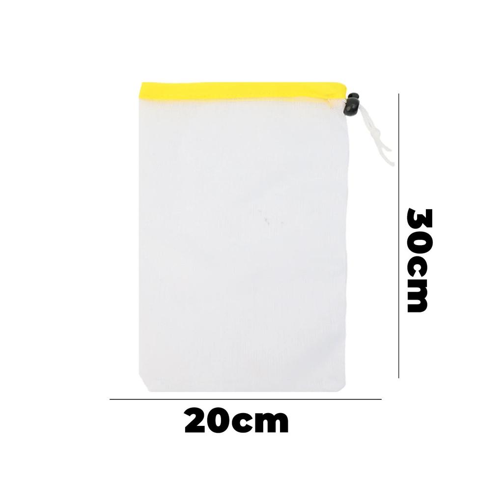 Kitchen Reusable Mesh Produce Bags with Drawstring Closure Set Storage Bag