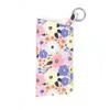 Pu Leather Sunglasses Storage Bag Printed Durable Hanging Sunglasses Portable With Keyring Sunglasses Pouch