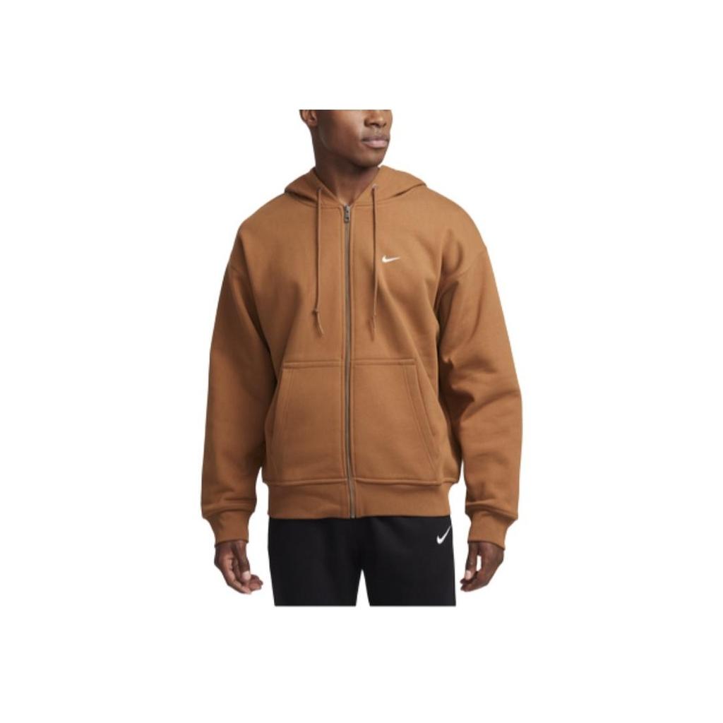 Nike Giacca con Zip Solo Swoosh Moda Loose Uomo Giacche Marrone Chiaro-Britannico FZ1165-281