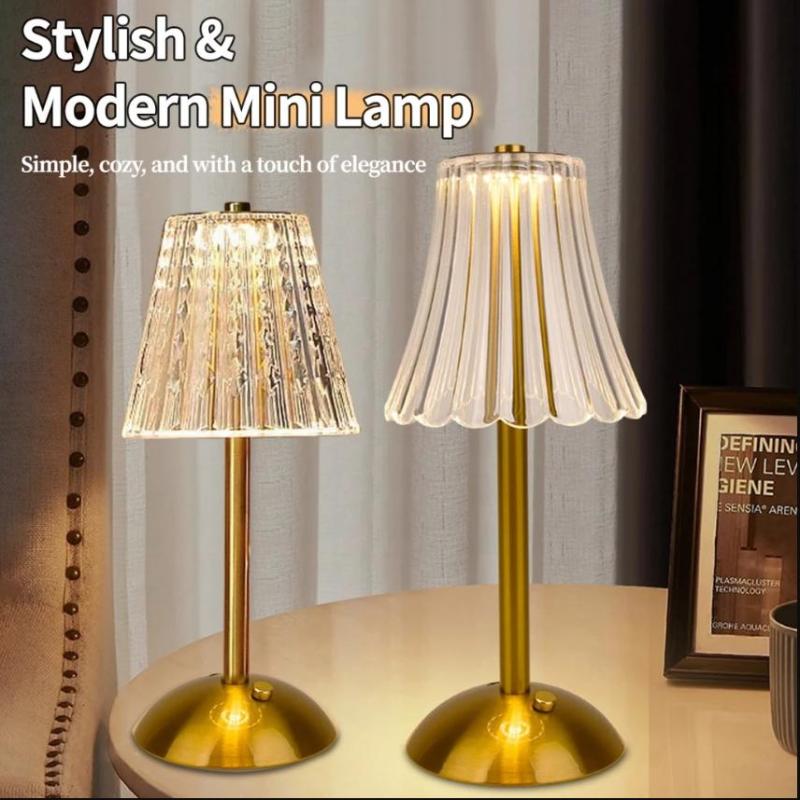 Rechargeable Desk Lamp With LED Aesthetic Design And 3 Color Light Modes For Bedrooms